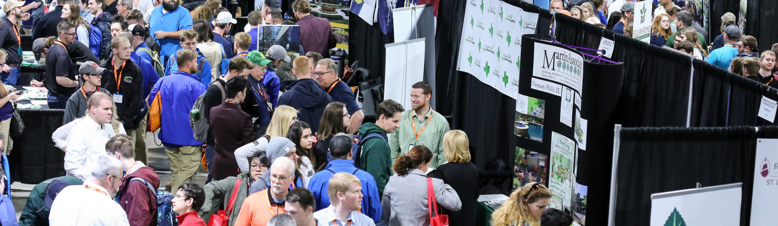Students Interviewing for Jobs at College Landscape Career Fair